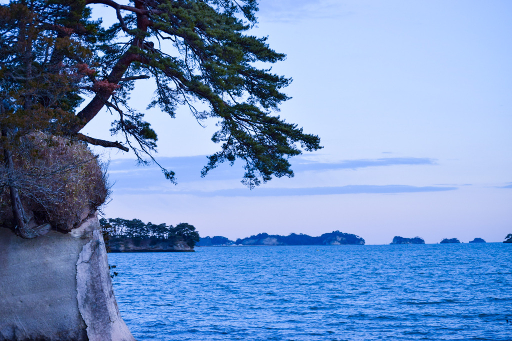 夕暮れ時の松島