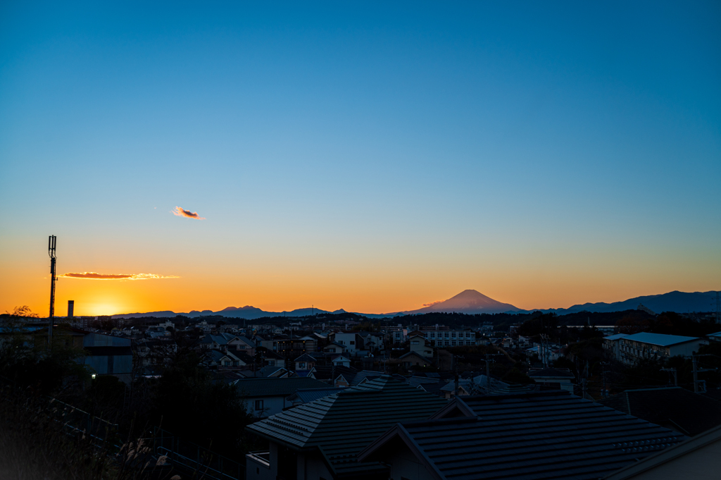 町内の夕富士