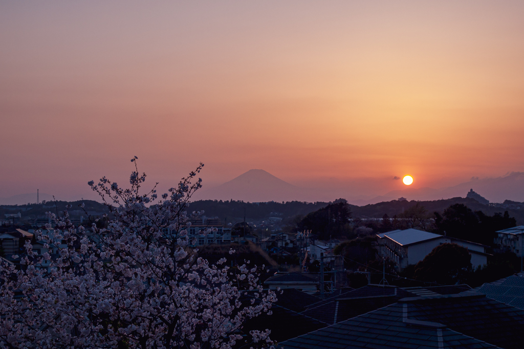 町内の夕陽