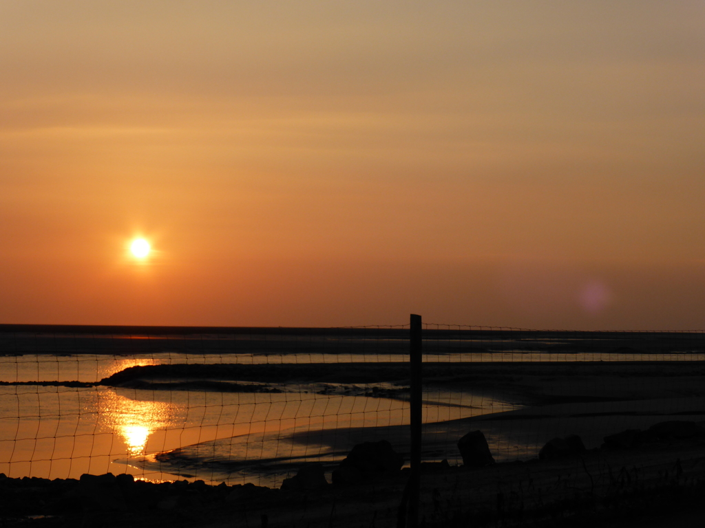 夕陽　モンサンミッシェル近傍
