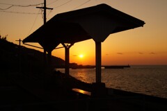 下灘駅　夕景