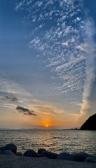 夕陽　伊予灘