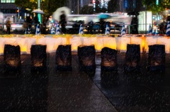 降り出した雨、でも 心は灯明