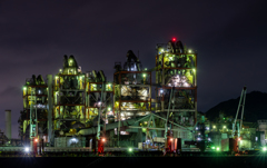 Fortress-like cement factory