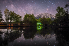 羊蹄山と天の川