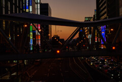阿部野橋歩道橋からの夕景