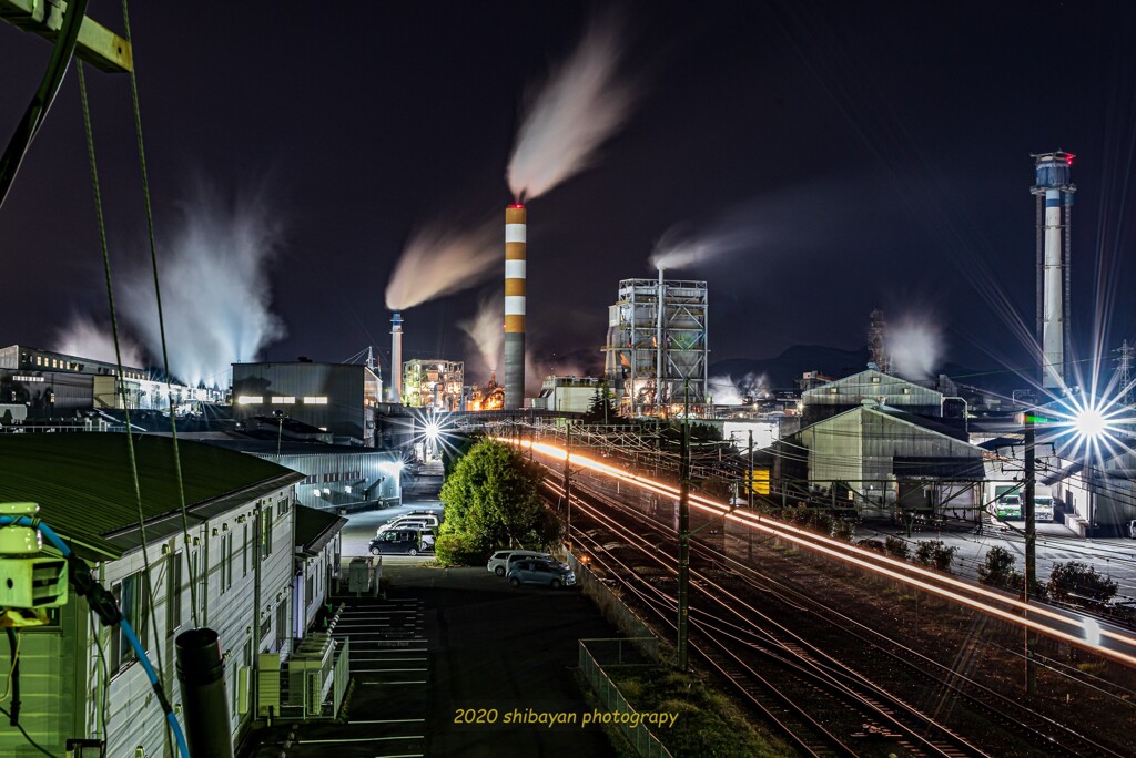 工場夜景　島田貨物列シャー