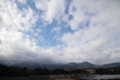 冬空と鈴鹿山系