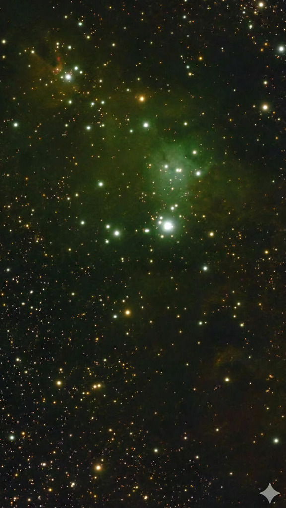 夜空に浮かぶクリスマスツリー