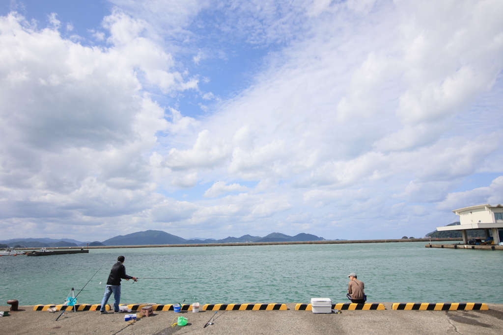 日本海で釣り