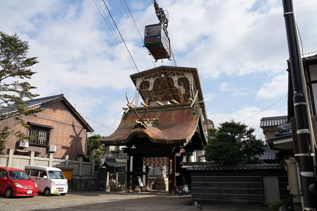 猫と神社とロープウェイ