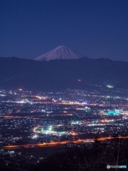 月明かりの富士