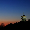 五重塔×夕焼け