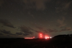 オトンルイ風力発電所と利尻富士の星景