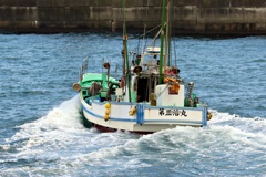 魚場に向かう