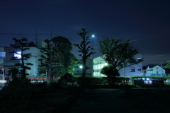 田舎の夜の公園