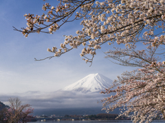 河口湖から