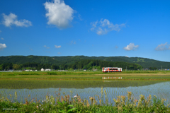 爽やかな青空と鉄道