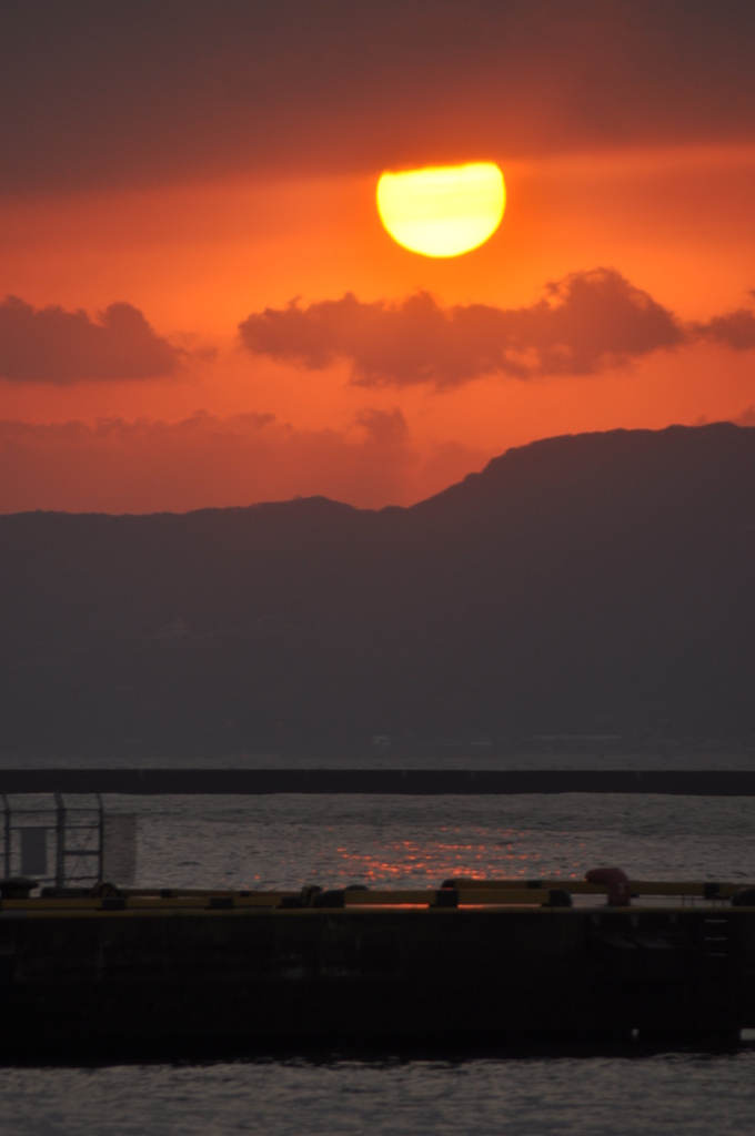 博多湾の夕日