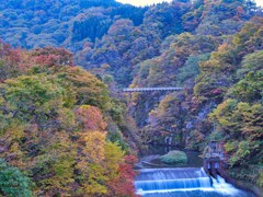 2023-10-28_ふれあい吊り橋と亀の滝(梵字川渓谷)