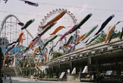 後楽園遊園地と鯉のぼり