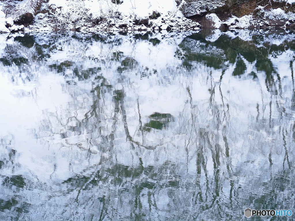 凍木を映して川の流れゐる