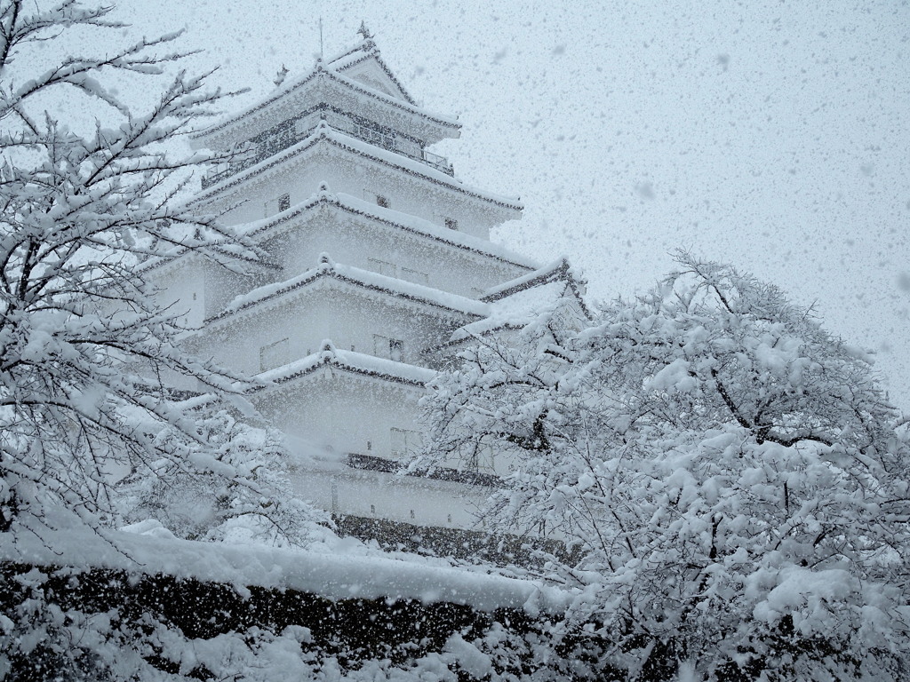 雪霏々と