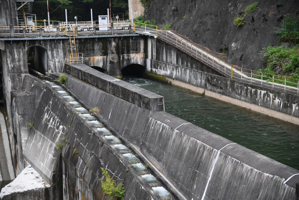 和知野ダムの恐怖を感じる水路