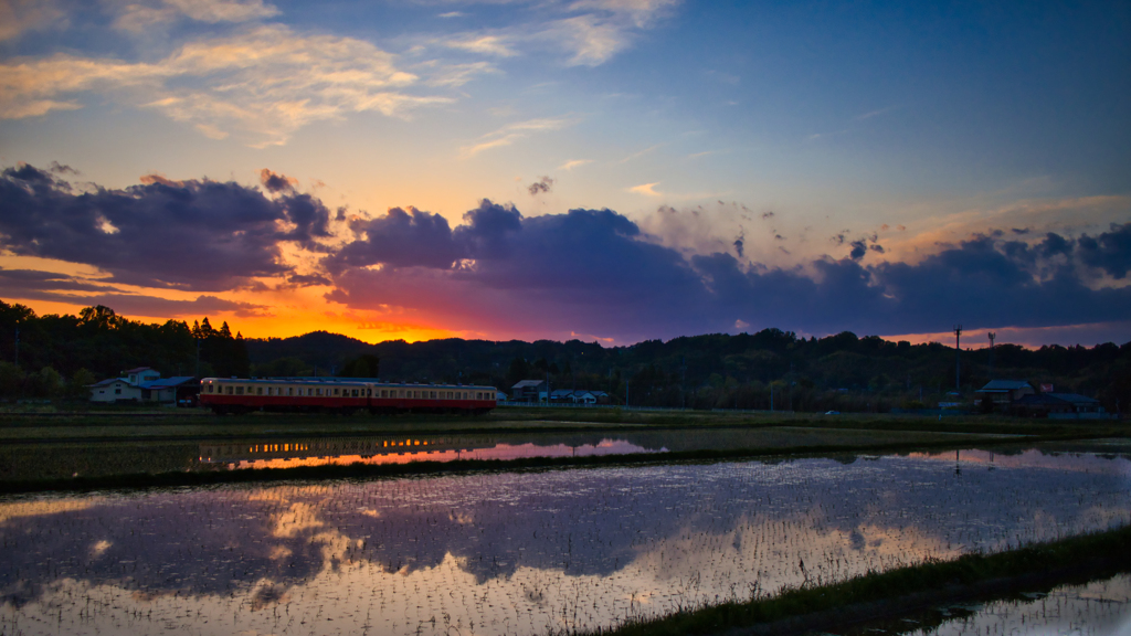 水田 & 鉄道