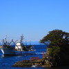 漁船と浮島