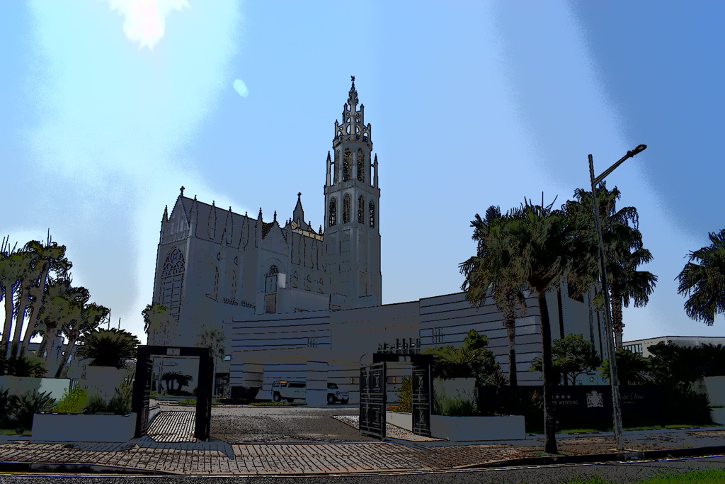 海沿いにある結婚式場