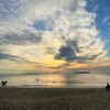 浜辺の夕日