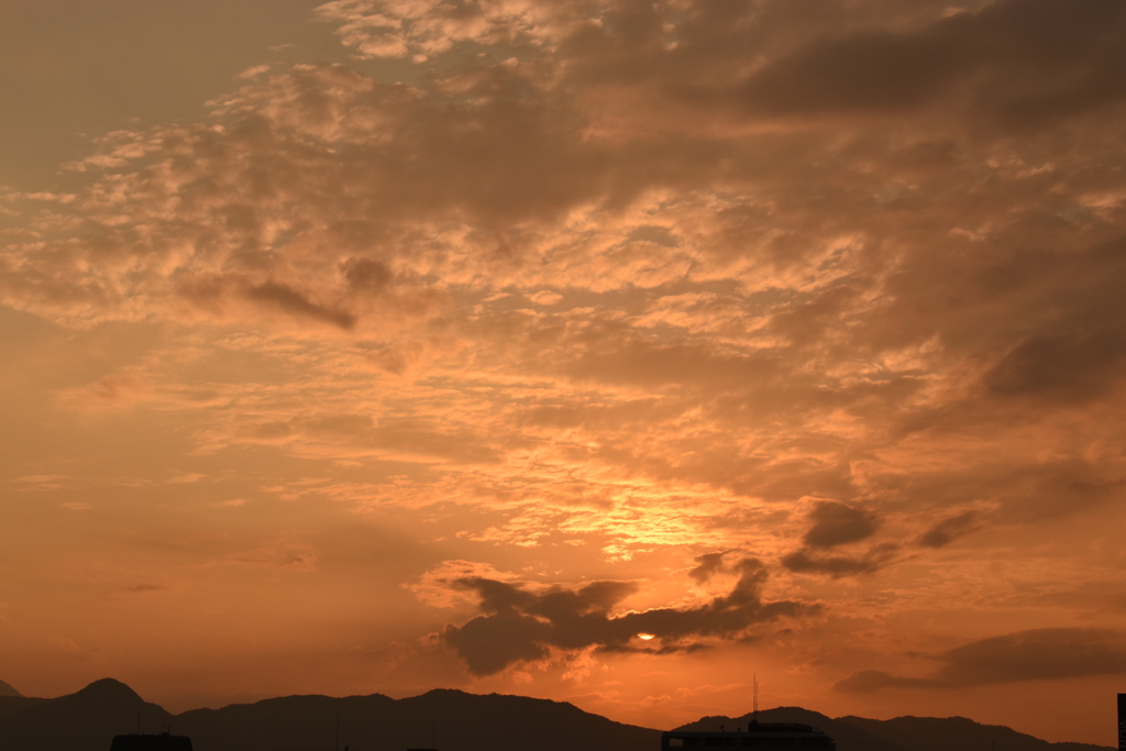 夕方の赤い空