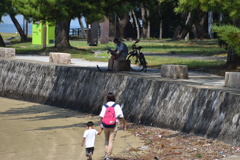 砂浜での憩い