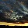 雲だらけの夕日