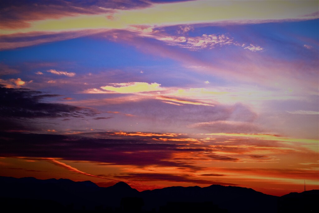 福岡の夕焼け雲