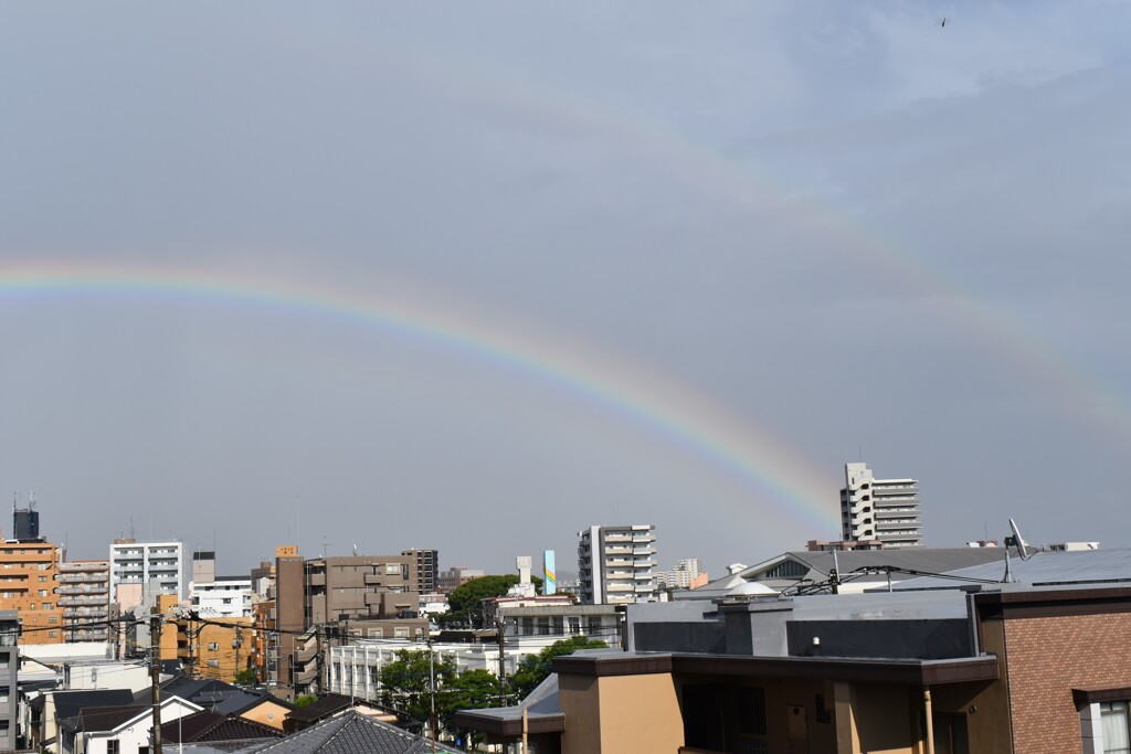 夕立のあとの虹