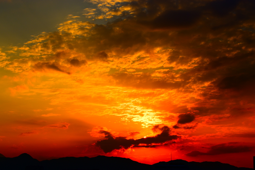 福岡の夕日