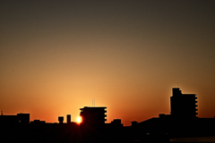 日が昇る寸前の福岡