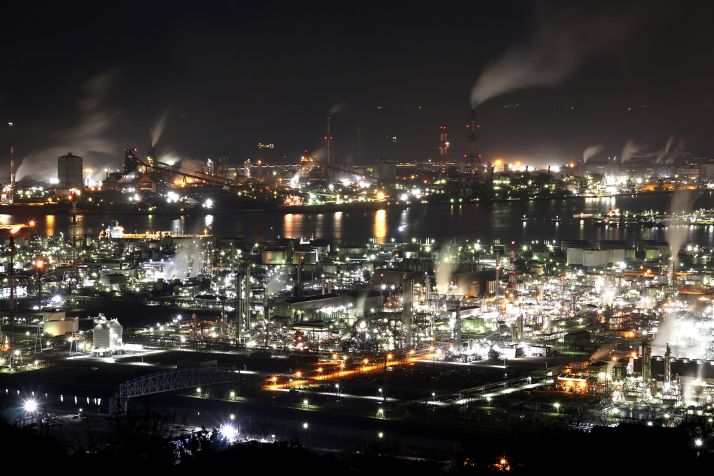 水島コンビナートの夜景2