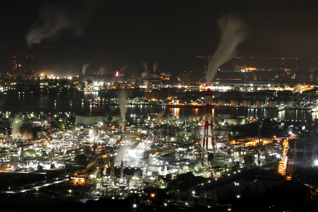 水島コンビナートの夜景1