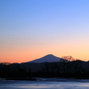 夕陽の鳥海山