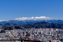 飛騨高山 街並みとアルプス