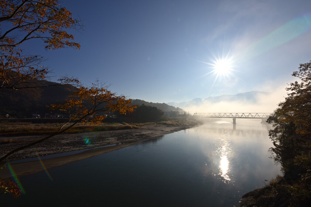 甲州・富士川沿いの朝３