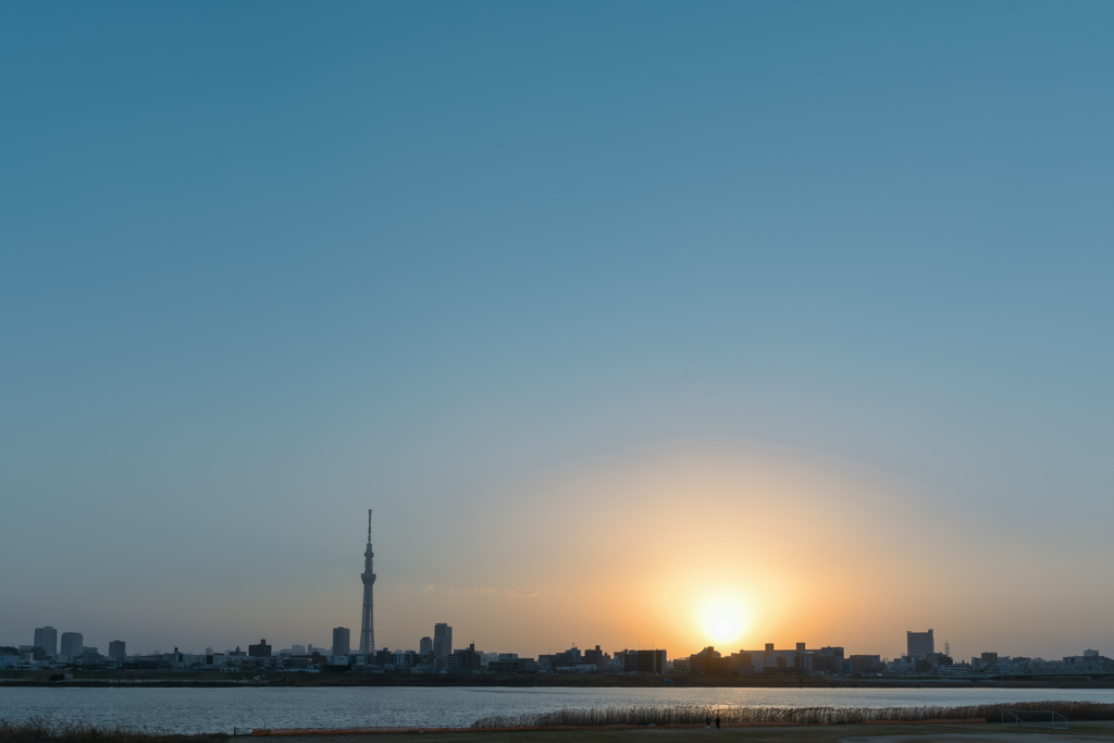 荒川夕景