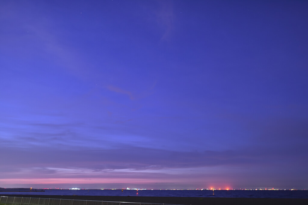 夜明け前の城南島海浜公園