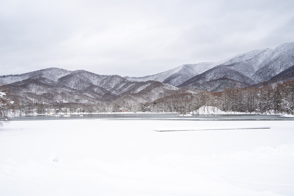 冬の裏磐梯 桧原湖