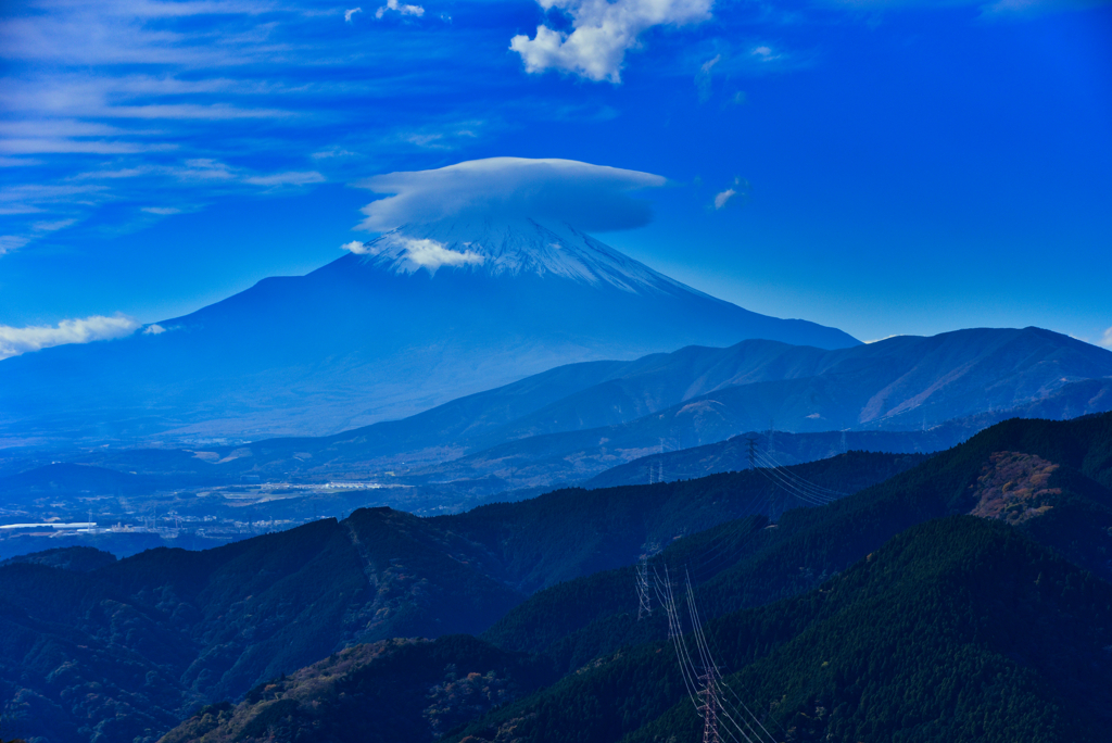 富士山と笠雲