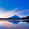 朝焼けと富士山