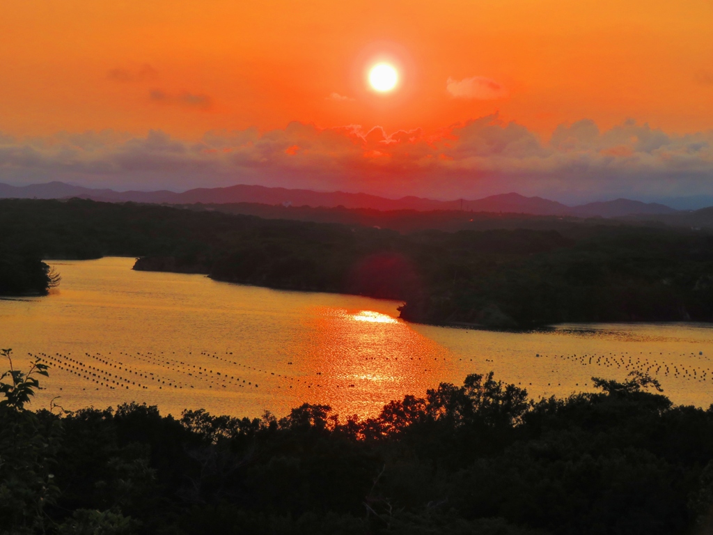 英虞（あご）湾の夕暮れ－１